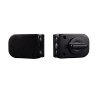 Helilyco Cerradura de puerta de cristal para puerta de acero inoxidable, sin taladro, pestillo deslizante de 8 a 12 mm, sin marco, acabado negro