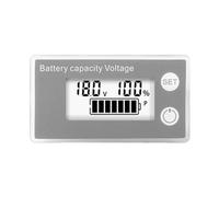 Helilyco Comprobador de voltaje LCD ajustable de 8 a 100 V CC y medidor de capacidad con apagado para memoria para células ternarias de hierro y ácido
