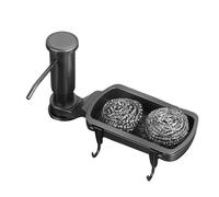 Helilyco Dispensador de jabón de acero inoxidable para encimera de fregadero de cocina con kit de tubo de extensión, recarga desde abajo, bomba de jabón líquido y loción de grado comercial, gris o