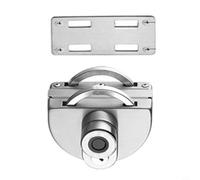 Helilyco Electrónico para cerradura de huellas dactilares de acero inoxidable puertas de vidrio individuales y dobles, copia de seguridad de llave mecánica, acabado plateado (B)