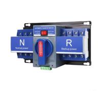 Helilyco Interruptor de transferencia automática de doble potencia 4P | Plástico ignífugo, protección contra cortocircuitos y sobrecarga, modo manual/automático, para salas de computadoras, 50/60Hz