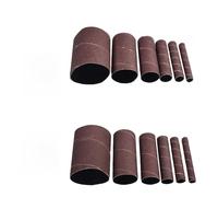 Helilyco Juego de 12 fundas de tambor de lijado de 4.5 pulgadas, grano 80/120, bandas de pulido abrasivas de alúmina mixta oscilantes para lijadora de husillo, madera, metal y plástico