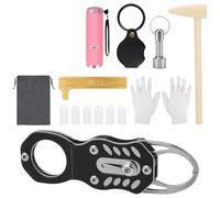 Helilyco Kit de comprobador de metal precioso de bolsillo con resonancia para prueba de ping y verificación de autenticidad de imán, martillo y lupa y monedas de lingotes