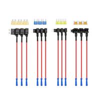 Helilyco Kit de portafusibles de circuito A de 12 V, perfil bajo para adaptador de grifo de doble ranura ATO ATC ATM APM para mini para fusibles micro2, coche para camión, SUV, barco, motocicleta