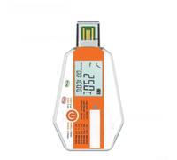 Helilyco LogEt1 Registrador de datos de temperatura desechable para transporte de mercancías de cadena de frío con -30-70 ℃, registrador de temperatura PDF USB de plástico naranja IP67