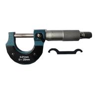 Helilyco Micrómetro de diámetro exterior 0-25/25-50/50-75 mm, rosca de acero al carbono para micrómetro de escala con tope de trinquete, acabado cromado satinado, medición de metal