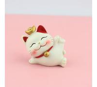 Helilyco para Mini Lucky Cat Figurine Resina Maneki Neko Decoración Dibujos Animados Dinero Gato Ornamento(3)