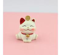 Helilyco para Mini Lucky Cat Figurine Resina Maneki Neko Decoración Dibujos Animados Dinero Gato Ornamento(4)
