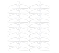 Helilyco Perchas blancas de plástico antideslizantes de cuello corto para ropa, almacenamiento eficiente en el espacio y colgar ropa segura, paquete de 5 (20 unidades)