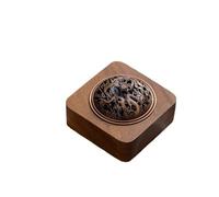 Helilyco Quemador de incienso de madera de nogal con tapa para decoración del hogar, compatible con varilla de bobina e incienso en polvo, diseño ignífugo, estilo minimalista, color marrón
