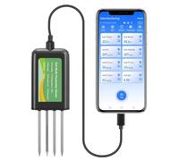 Helilyco Sensor de suelo USB 8 en 1, probador de humedad y temperatura NPK, sonda de metal impermeable IP68, compatible con y sistemas a través de la aplicación USB