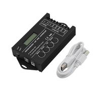 Helilyco TC420 Controlador de tiempo programable RGB LED Strip, 5 canales DC12-24V temporizador con pantalla de 1.4 pulgadas, carcasa de aleación de aluminio, publicidad de luz para plantas
