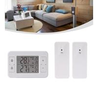 Helilyco Termómetro inalámbrico para interiores y exteriores con 2 sensores, refrigerador, bodega, para RV, monitor digital de temperatura, alarma