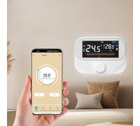 Helilyco Termostato de caldera RF inalámbrico compatible con Tuya, controlador de calefacción programable con pantalla grande, cronometraje, fallo de energía para memoria, pantalla meteorológica en