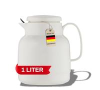 Helios 3124 - 001 Jarra Térmica (1,0 l con teesie, Color Blanco, Plástico, 14,2 x 13,6 x 19,3 cm