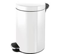 helit H2404205 - Papelera de pedal Silver ion, "el caballero", 20 litros, blanca