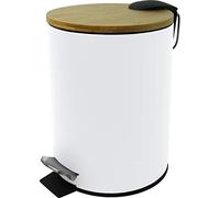 helit H2404405 - Papelera con pedal „the bamboo“ 3 L, blanca