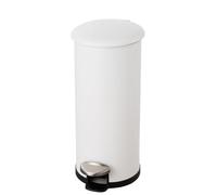 Helit H2406705 - Cubo de basura el zinc 30 litros, cubo de basura blanco, cubo de pedal, papelera