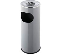 Helit h2516087 - Cenicero de pie de metal con recipiente interior, gris