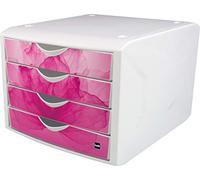 helit H6129626 - Caja con cajones „the chameleon“ blanco/frambuesa