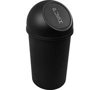 Helit - Papelera con tapa basculante (13 l, redonda, PP), color negro