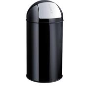 helit - Papelera, de metal, redondo, 300 mm, 650 mm, 30 l, color negro