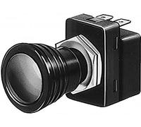 HELLA 6ED 004 778-021 Interruptor - S06 - Accionamiento por cable - Número de conexiones: 3 - atornillado - Interruptor on/off - Calibre diámetro: 14.5mm - iluminación interruptor: verde