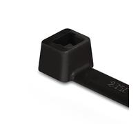 HellermannTyton, Bridas de Serie T, Bridas de Uso Externo Resistentes da los UV, Material - Poliamida 6.6, UV-estabilizada (PA66W), 100x2.5 mm, Color Negro, 100 Piezas