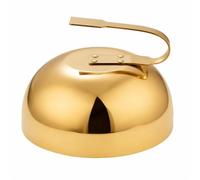 Hellery Cubierta para Utensilios de Cocina Campana Tapa Parrilla Cúpula Plancha Acero Inoxidable Retención de y Humedad con Asa Metálica Adecuada para, Dorado, 30cm Redondo