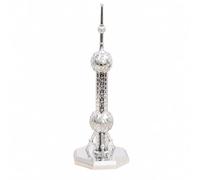 Hellery Réplica el Arquitectónico Perla | corativo, Maqueta el arquitectónico ícono Brillante Oriental, Elegante, para Entería, Oficina, Coleccionis, Plateado, 18CM