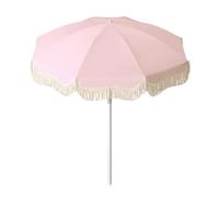 Hellery Sombrilla Jardín con Flecos Plegable, Color to 2 | Dosel Redondo Segmentado, con Base, Portátil, Sombrilla 180 Cm, para Playa