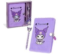 Hello Kitty Diario Secreto Niña con Llave y Boli Kuromi Diario con Candado Peluche Libretas Bonitas Material Escolar y Papeleria Regalos Mujer y Niña (Morado)