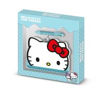 Hello Kitty Face Pack de Diario Kawaii + Bolígrafo de 6 Colores, Blanco White