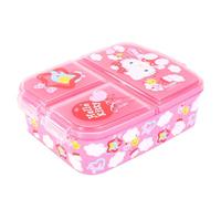 Hello Kitty Kids - Caja rectangular con múltiples compartimentos, Lonchera Infantil para niños, para la escuela, viajes, almuerzo, sándwich, Bento, sin BPA
