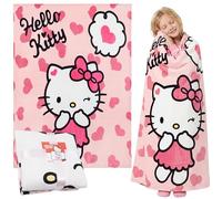 Hello Kitty Sanrio Manta Suave Sofa Polar Invierno, Cinnamoroll Manta Cama 150 x 130cm, Decoracion Dormitorio Anime, Regalos Bonitos para Ella (Rosa Hello Kitty)