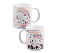 Hello Kitty - Taza (porcelana, 320 ml), diseño de rayas