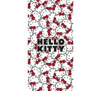 Hello Kitty Toalla de Playa para niñas, 100% algodón Rizado, 70 x 140 cm, Suave, Ligera y Absorbente, Bonita Toalla Rosa para niños, niños pequeños y fanáticos de Hello Kitty