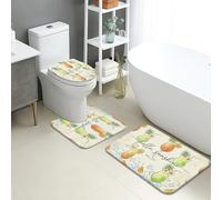 Hello Sunshine - Tapete de baño de secado rápido, diseño de cóctel tropical, absorbente, antideslizante, tapete de ducha lavable de franela de verano para baño, inodoro, baño, 3 piezas decorativas