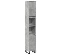 Helloshop26 - Armario de baño con almacenamiento abierto, 30 x 30 x 190 cm, diseño industrial de madera de ingeniería, color gris hormigón 02_0051081