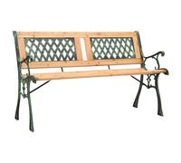 Helloshop26 - Banco de jardín, mueble de patio al aire libre, terraza, 122 cm, hierro fundido y madera de abeto macizo, 02_0011220