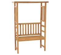 Helloshop26 - Banco de jardín, mueble de patio al aire libre, terraza con pérgola, 115 cm, madera de teca sólida 02_0011637