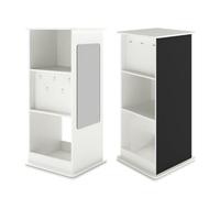 Helloshop26 - Biblioteca giratoria (47 x 47 x 104,5 cm, con pizarra negra y espejo ergonómico en MDF, color blanco 20_0017190)