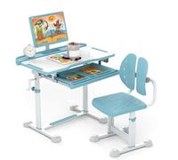 Helloshop26 - Escritorio y silla para niños (80 x 50 x 83 - 99 cm), color azul