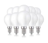 hellum 208214 - Bombilla LED (casquillo E14, G45, 4,5 W, repuesto para bombilla de 40 W, E14, luz blanca cálida, 2700 K, 470 lúmenes, filamento mate, 10 unidades)