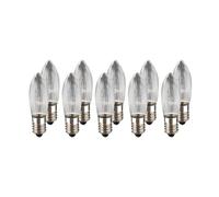 hellum 950076 - Velas de repuesto (filamentos de 23 V, 3 W, para guirnaldas de luces y arcos, 10 unidades, E10 (diámetro de 10 mm), apto para 10 quemadores, 22 lúmenes, para interior