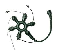 hellum Anillo conector para cadena de luces profesional extensible/5 salidas/interior y exterior/cable verde 555141