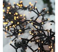 Hellum Cadena de luces exterior 1200 LED blanco cálido, cadena de luces LED interior, cadena de luces Árbol de Navidad 23,98 m < 59 lúmenes, cable negro 151978