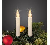 Hellum cadena de luces interior para árbol de Navidad, 45 velas LED marfil, 10,35 m iluminadas, 5 m de cable de alimentación, cable verde, velas blanco cálido, <59 lm 151640