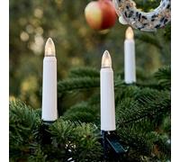 Hellum guirnalda LED, hecho en Alemania, luces de árbol con clip, 20 luces, 19 m iluminadas, cable verde, blanco cálido, vástago blanco, exterior, enchufe divisible <59lm 842043