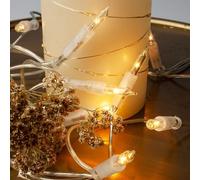 Hellum guirnalda luces interior, luces navideñas, mini cadena de luces 10 bombillas claras luces cálidas, iluminado 1,35m, color de cable transparente, <59 lumen 150537